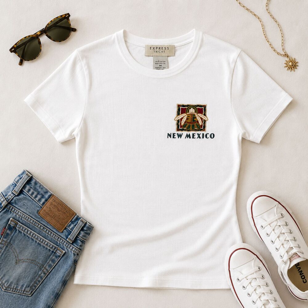 Express Tricot Tee Shirt | New Mexico Graphic Vintage Short Sleeve T Shirt